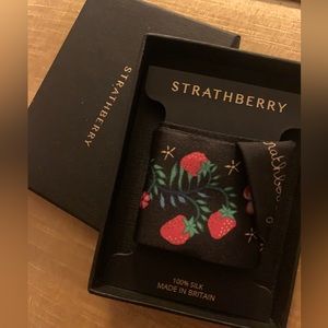 New in box Strathberry 100% silk skinny scarf made in England